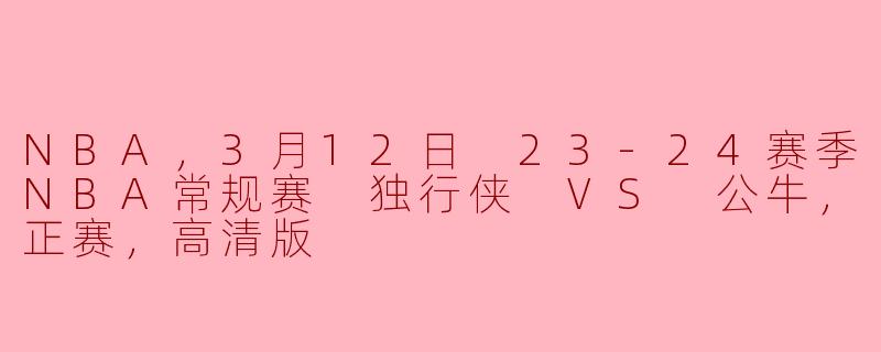 独行侠与公牛的较量：23-24赛季NBA常规赛精彩回顾